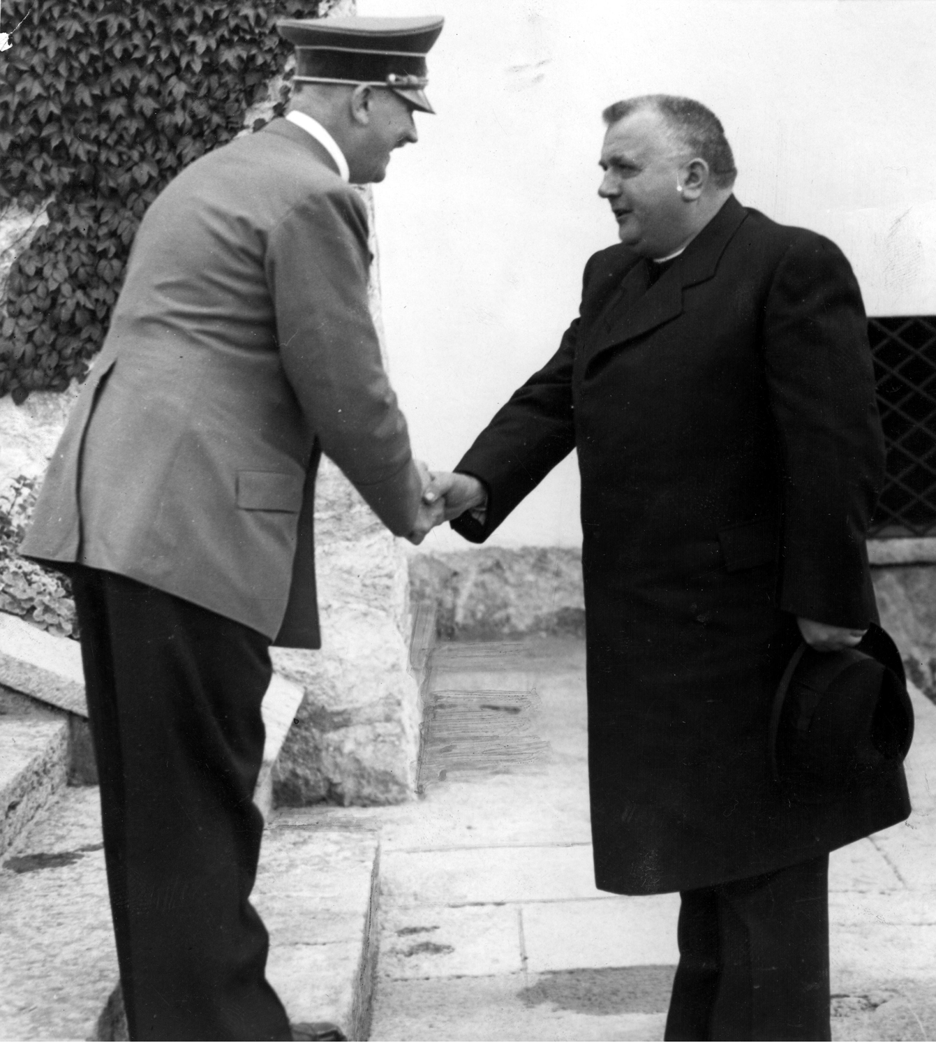 Adolf Hitler welcoming the Slovak President Dr. Jozef Tiso in front of the Berghof